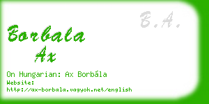 borbala ax business card